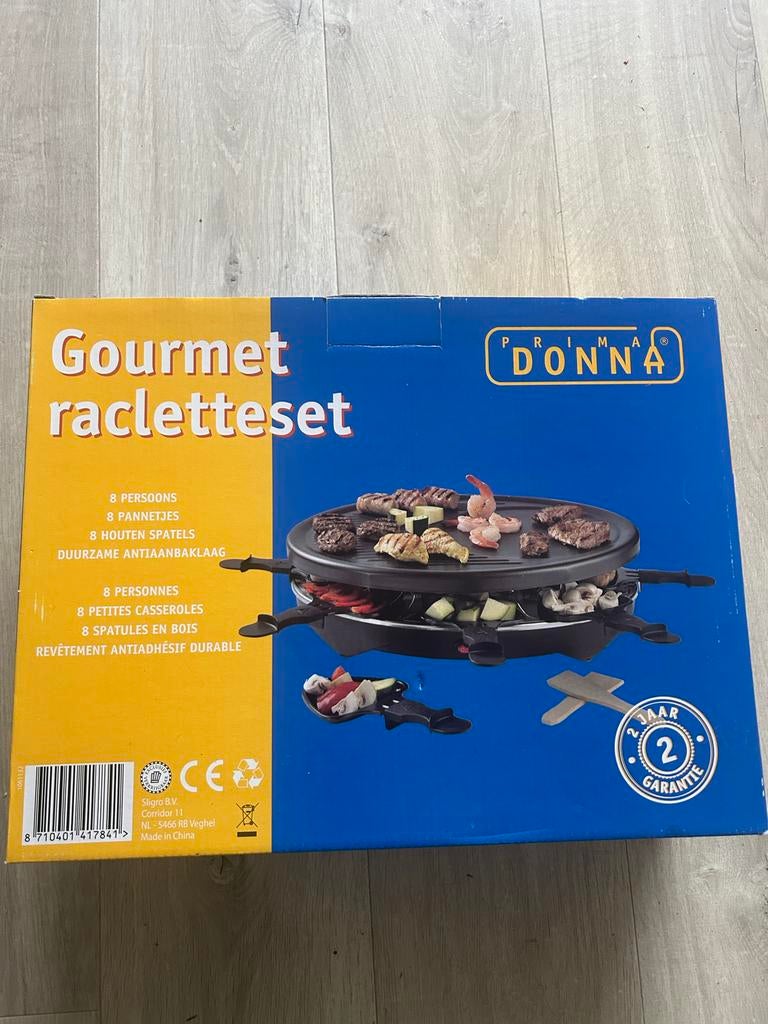 Nieuw Gourmet racletteset - 8 personen - Prima Donna, Witgoed en Apparatuur, Gourmetstellen, Ophalen of Verzenden, Nieuw, 8 personen of meer