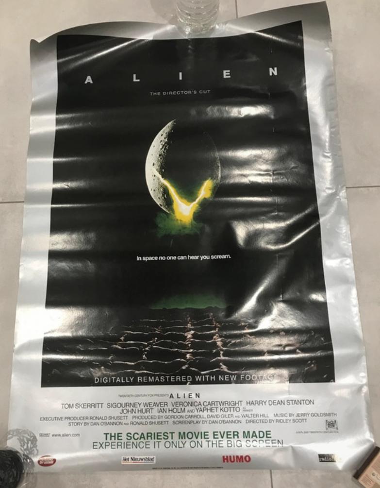 Alien film poster, Gebruikt, Rechthoekig Liggend, Ophalen of Verzenden, A1 t/m A3