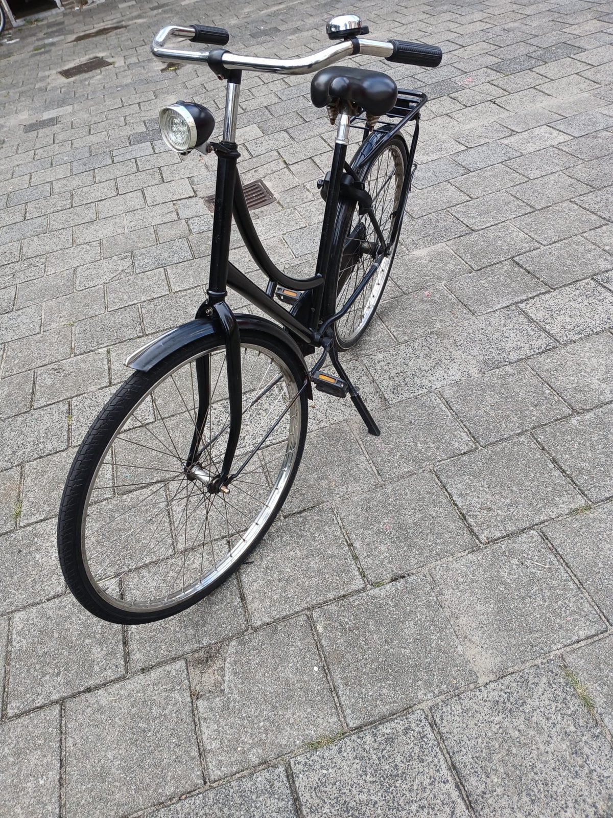Mooie Zwarte omafiets met trugtraprem, Overige merken, Terugtraprem, Ophalen of Verzenden, 53 tot 56 cm