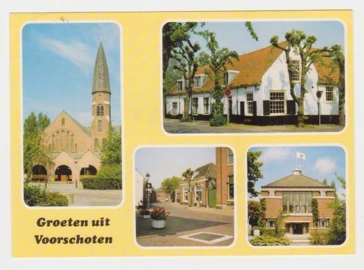 Voorschoten Groeten  Gelopen 1985 Zegel 55 ct., Verzenden, 1980 tot heden, Gelopen, Zuid-Holland