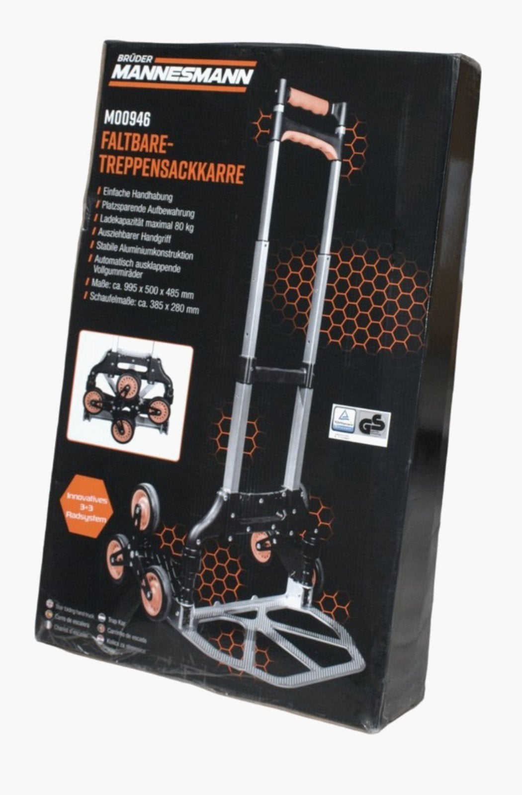 Mannesmann Opvouwbare Trappensteekwagen 80kg/50kg, Ophalen of Verzenden, Zo goed als nieuw, Steekwagen
