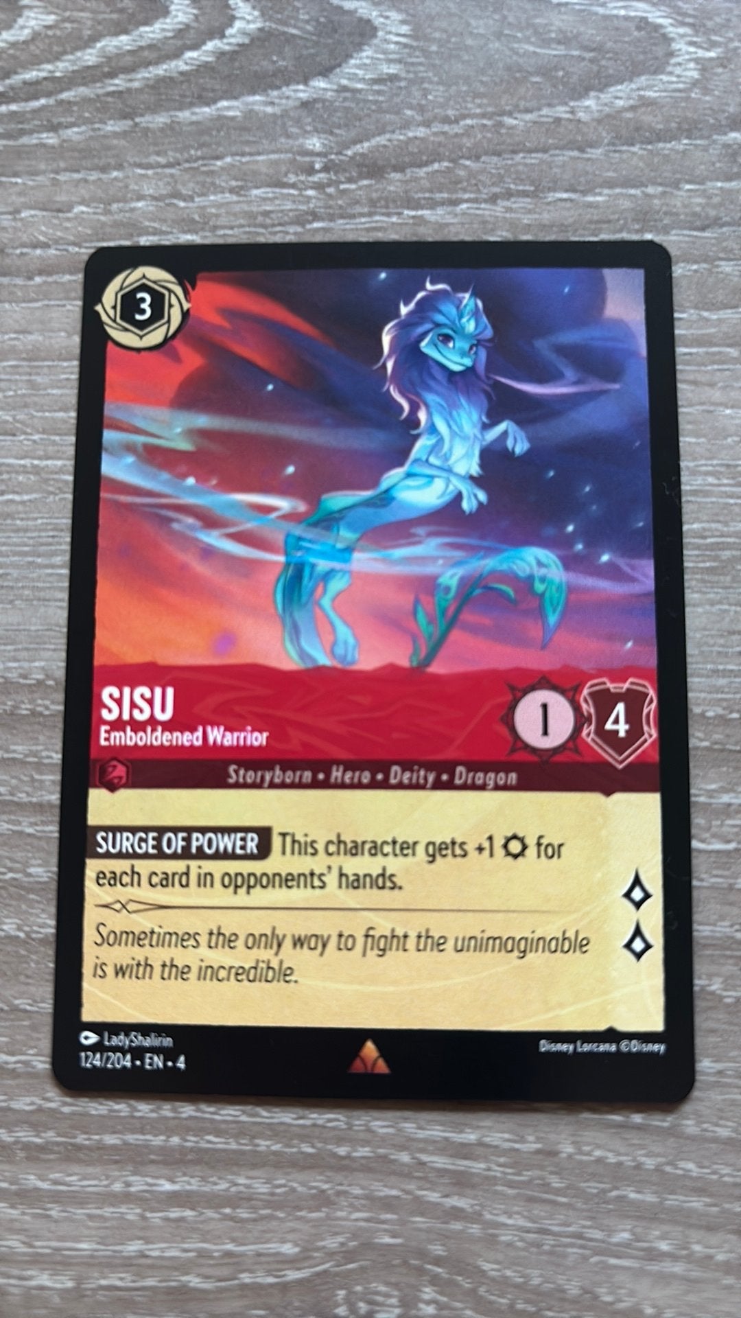 Disney Lorcana Sisu emboldened warrior 124-204 4URS nonfoil, Ophalen of Verzenden, Zo goed als nieuw