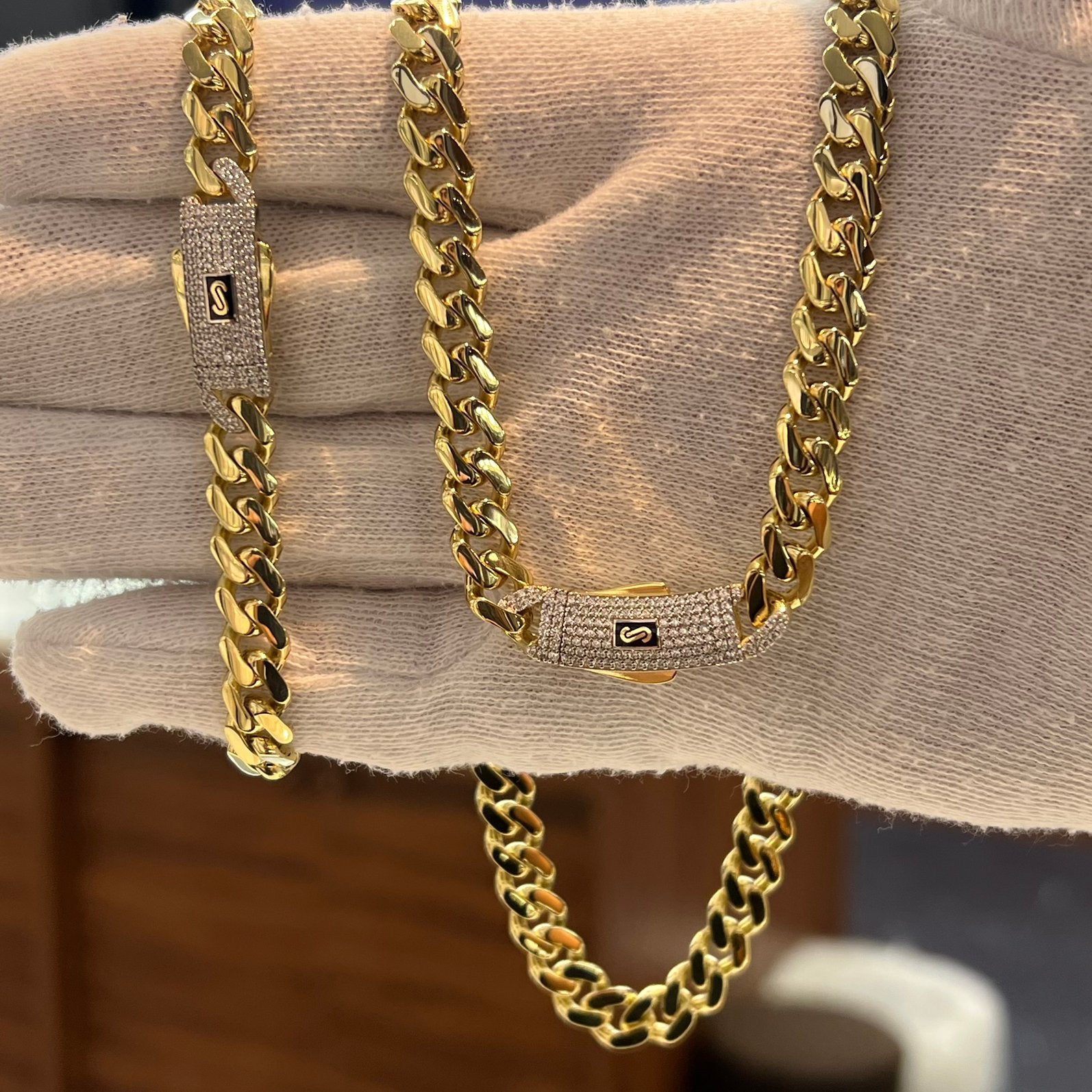 18k gouden ketting collier met armband set Monaco chain, Ophalen of Verzenden, Nieuw, Goud