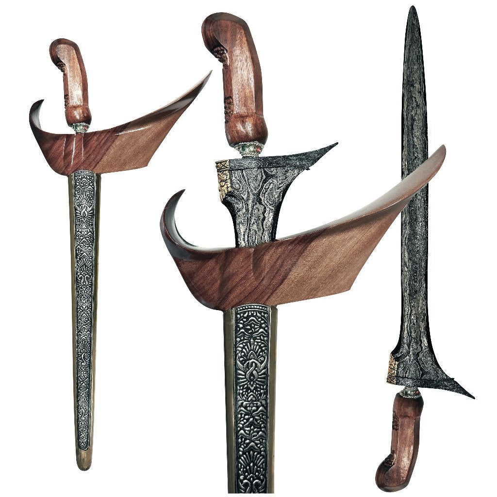 keris - Jalak Sango Tumpeng uit Solo - pamor Wengkon Isen, Hout, Wapen, Ophalen of Verzenden, Indonesië