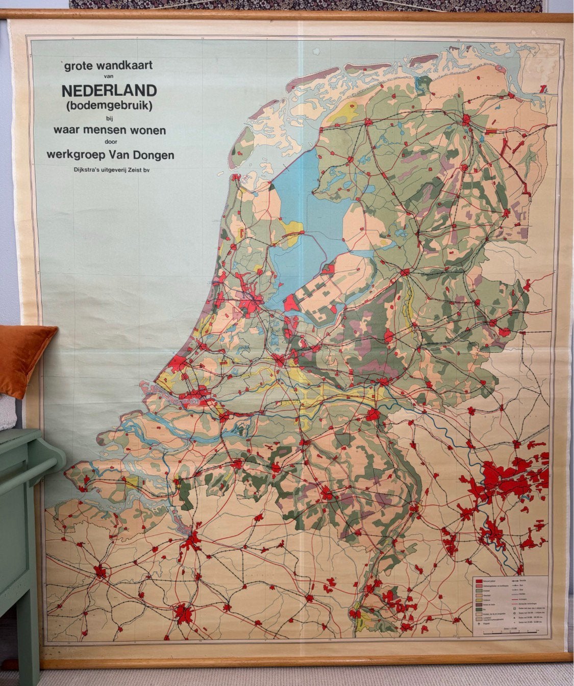 Grote wandkaart Nederland landkaart, Ophalen