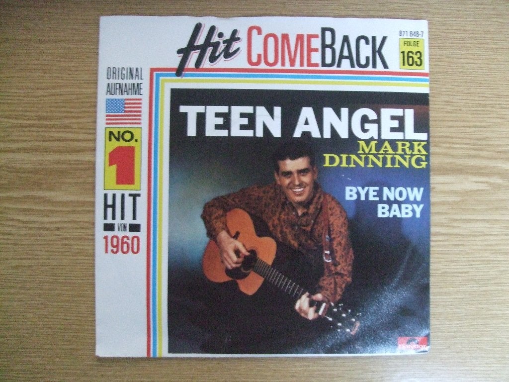 MARK DINNING     TEEN ANGEL / BYE NOW BABY, 7 inch, Ophalen of Verzenden, Zo goed als nieuw, Pop