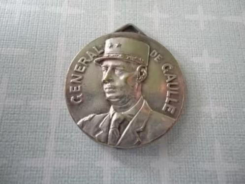 Franse medaille Général de Gaulle, Postzegels en Munten, Penningen en Medailles, Verzenden, Overige materialen, Buitenland