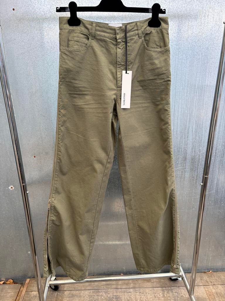 Halfboy pants groen pantalon €595 s rits zipped broek, Ophalen of Verzenden, Zo goed als nieuw, Halfboy, Maat 36 (S)