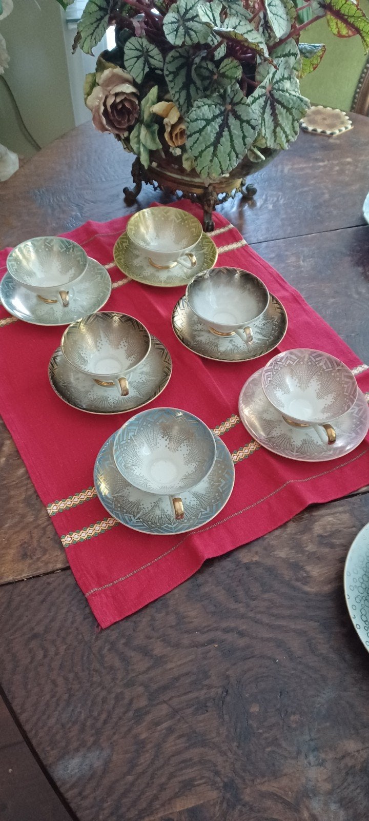 6 vintage kop en schotels. OPHALEN., Antiek en Kunst, Ophalen