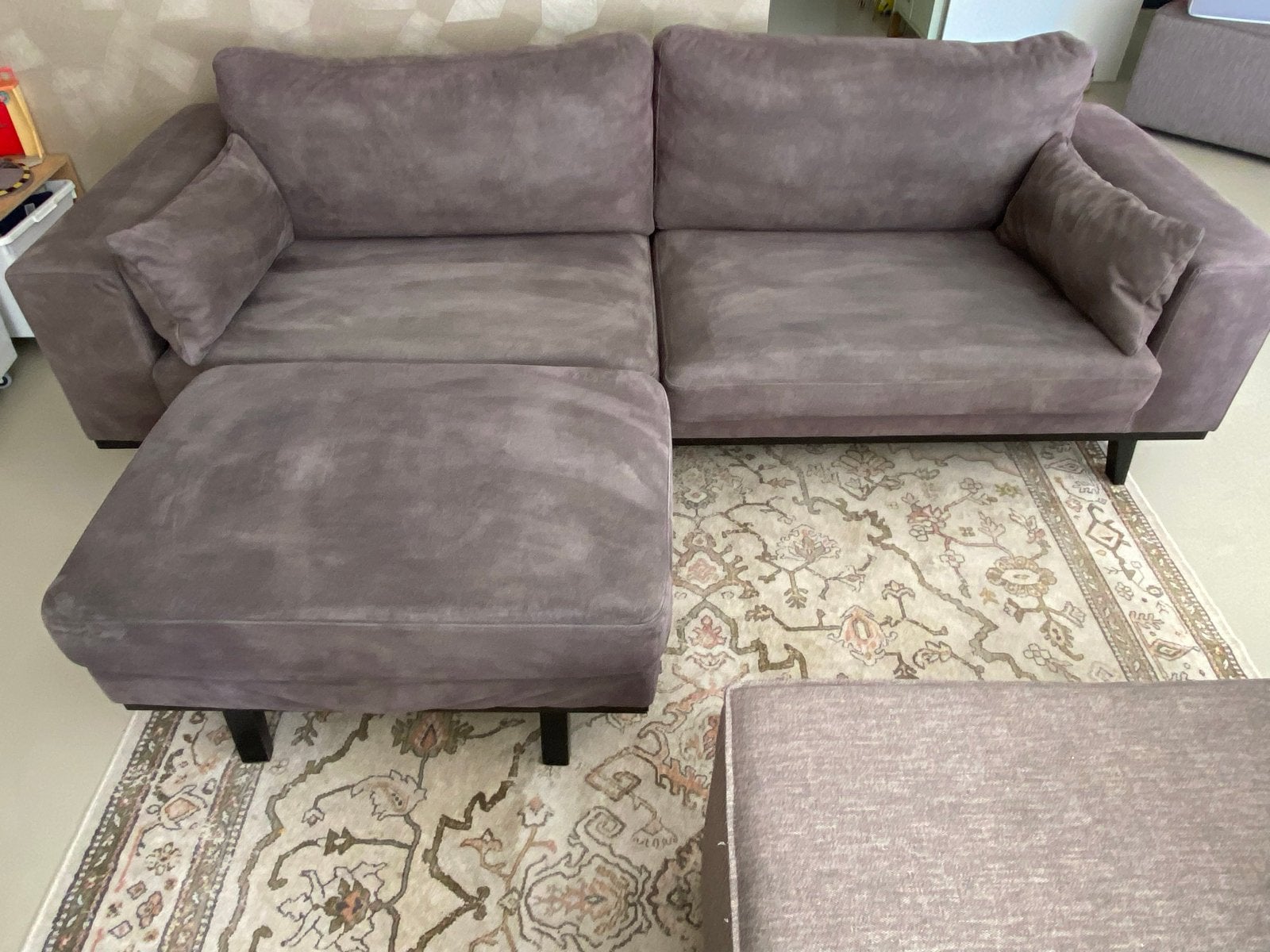Wehkamp Torino bank met hocker bruin/antraciet, Ophalen, Gebruikt, Driepersoons, 75 tot 100 cm