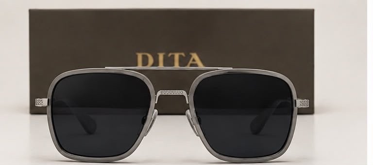 DITA zonnebril zilver/zwart – luxe & unisex, Overige merken, Zonnebril, Zwart, Ophalen of Verzenden