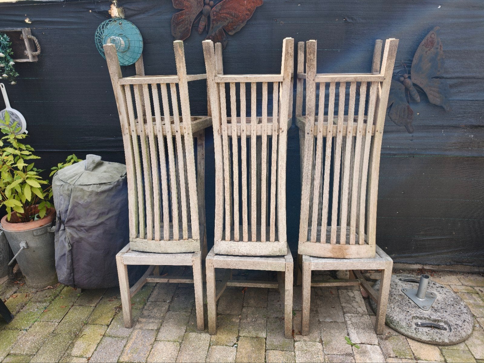 6 x  Teakhouten Tuinstoelen - Stapelbaar, Tuin en Terras, Tuinstoelen, Ophalen, Gebruikt, Teakhout