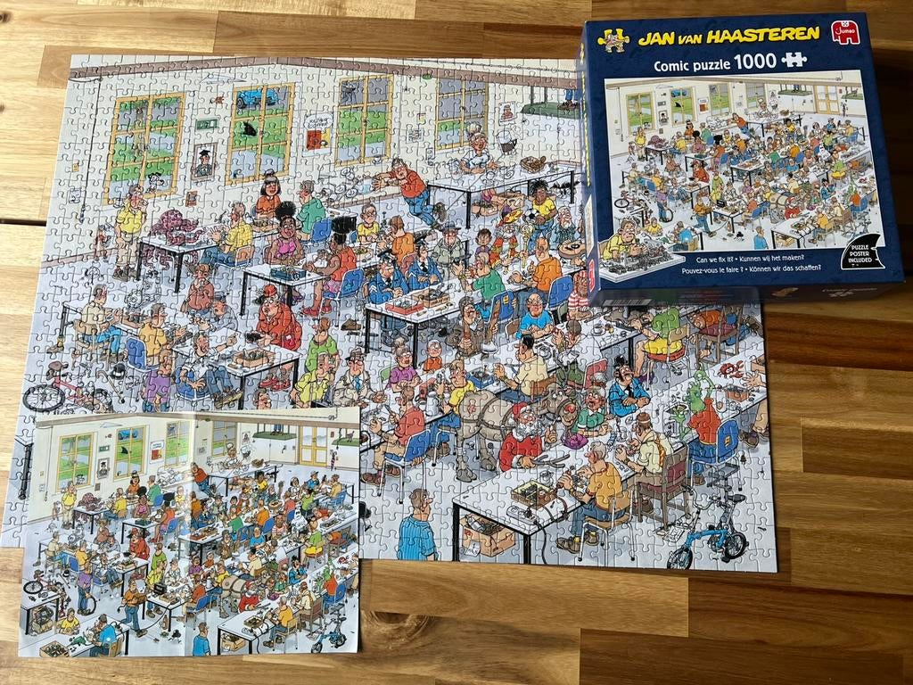 Jan van Haasteren puzzel - Kunnen wij het maken?, Hobby en Vrije tijd, Denksport en Puzzels, Ophalen, 500 t/m 1500 stukjes, Zo goed als nieuw