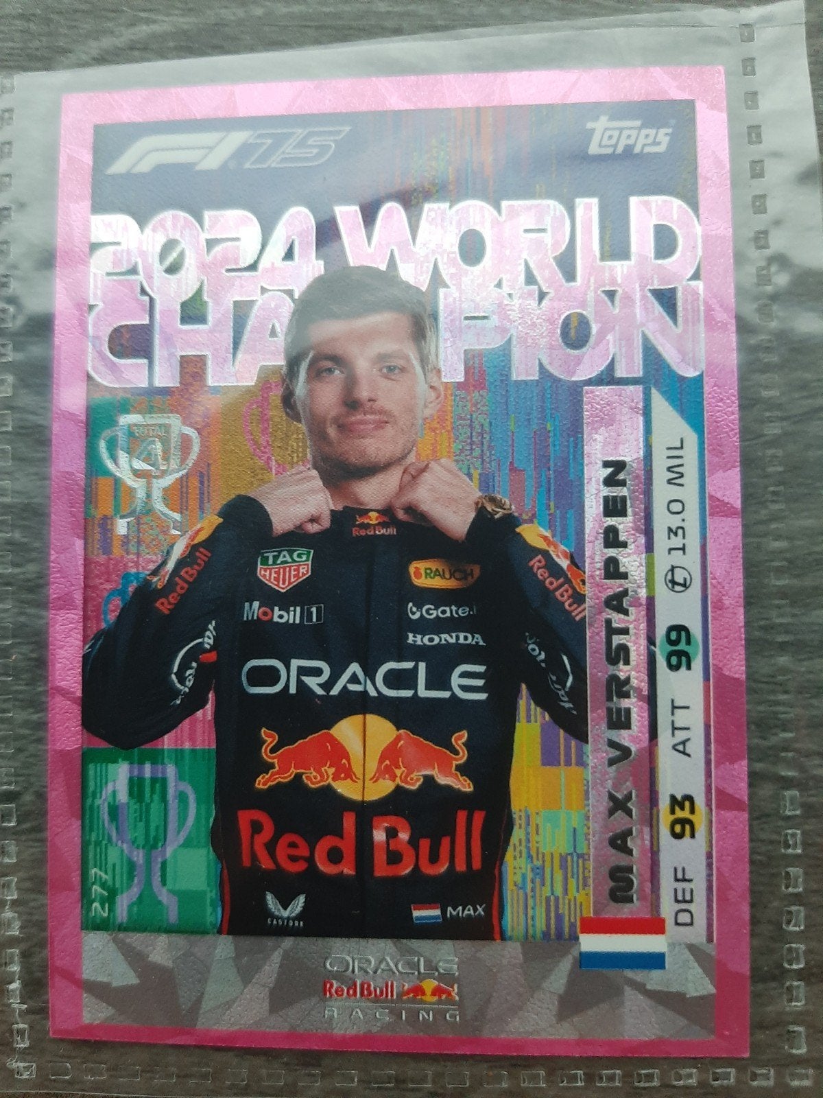 Max Verstappen 2024 World Champion Topps F1 kaart, Ophalen of Verzenden, Zo goed als nieuw, Overige sporten, Spelerskaart