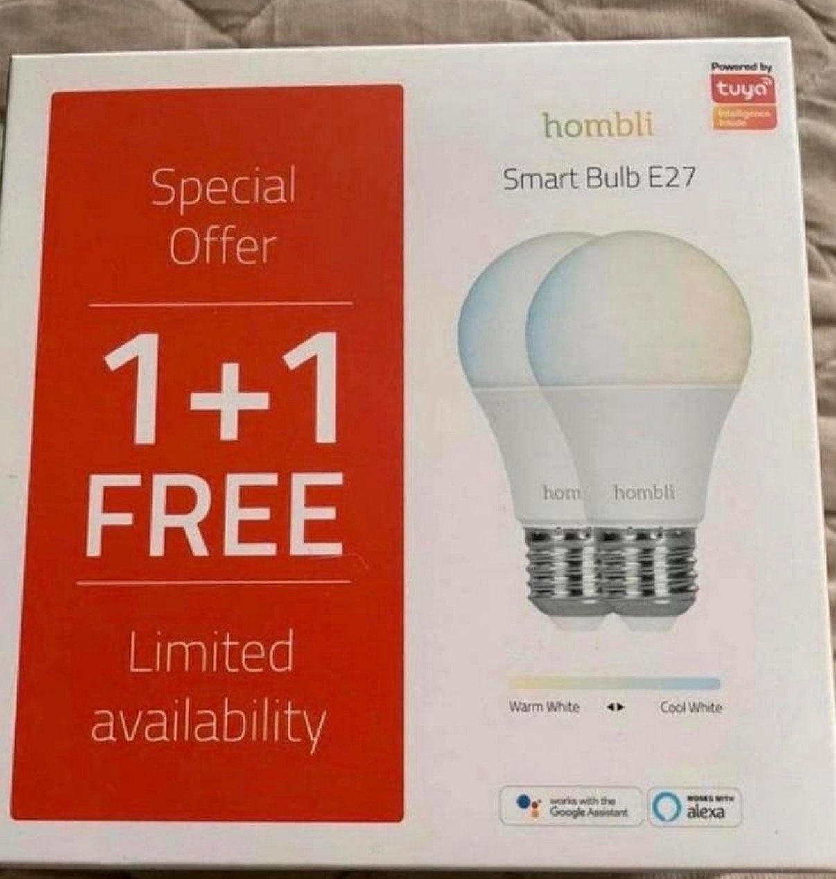 Hombli Smart Ledlampen E27 9W (Warm/Koel Wit) - Nieuw, Ophalen, Wit, Overige merken, Smart home compatibel
