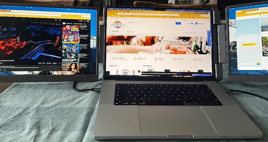 duo monitor systeem, Computers en Software, Monitoren, Ophalen, Zo goed als nieuw, USB-C, Overige typen