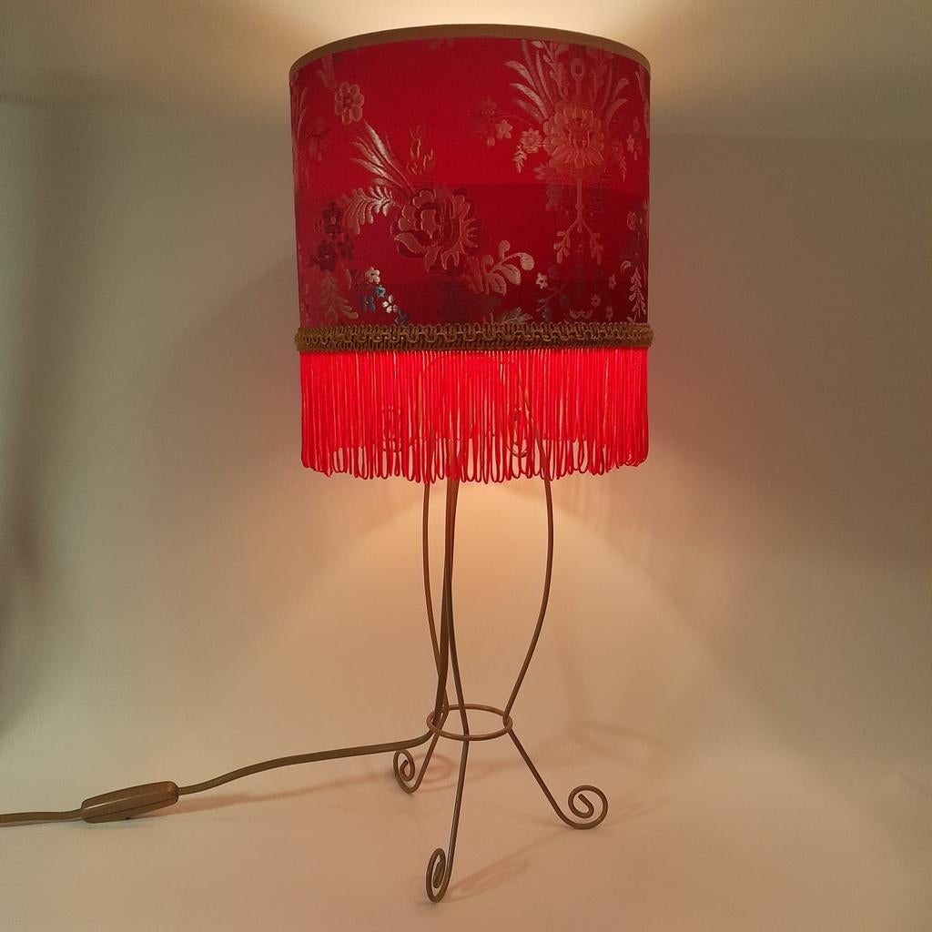 Schemerlamp vintage chic boudoir stijl roze goud, Huis en Inrichting, Lampen | Tafellampen, Nieuw, Minder dan 50 cm, Stof, Ophalen of Verzenden
