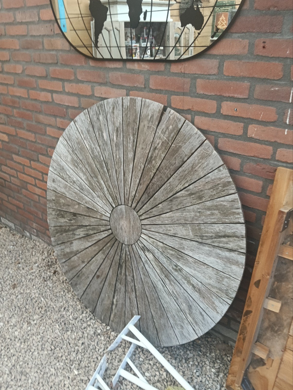 Rond houten tafelblad - Teakhout, Ophalen, Gebruikt, Rond, Teakhout