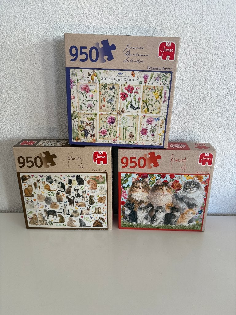 Drie Jumbo puzzels 2 x Francien en 1 x Janneke Brinkman, Ophalen of Verzenden, 500 t/m 1500 stukjes, Gebruikt, Legpuzzel