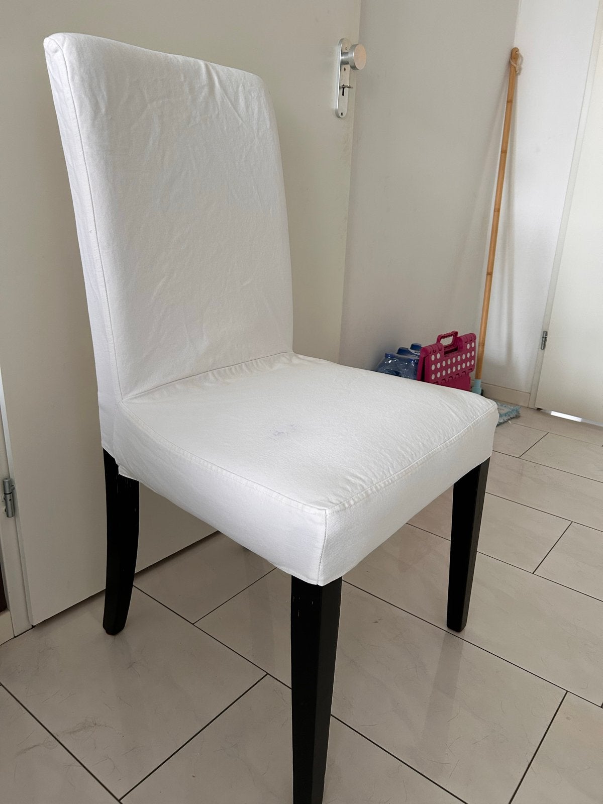IKEA eetkamerstoelen met vervangbare hoezen, Ophalen, Gebruikt, Twee, Wit