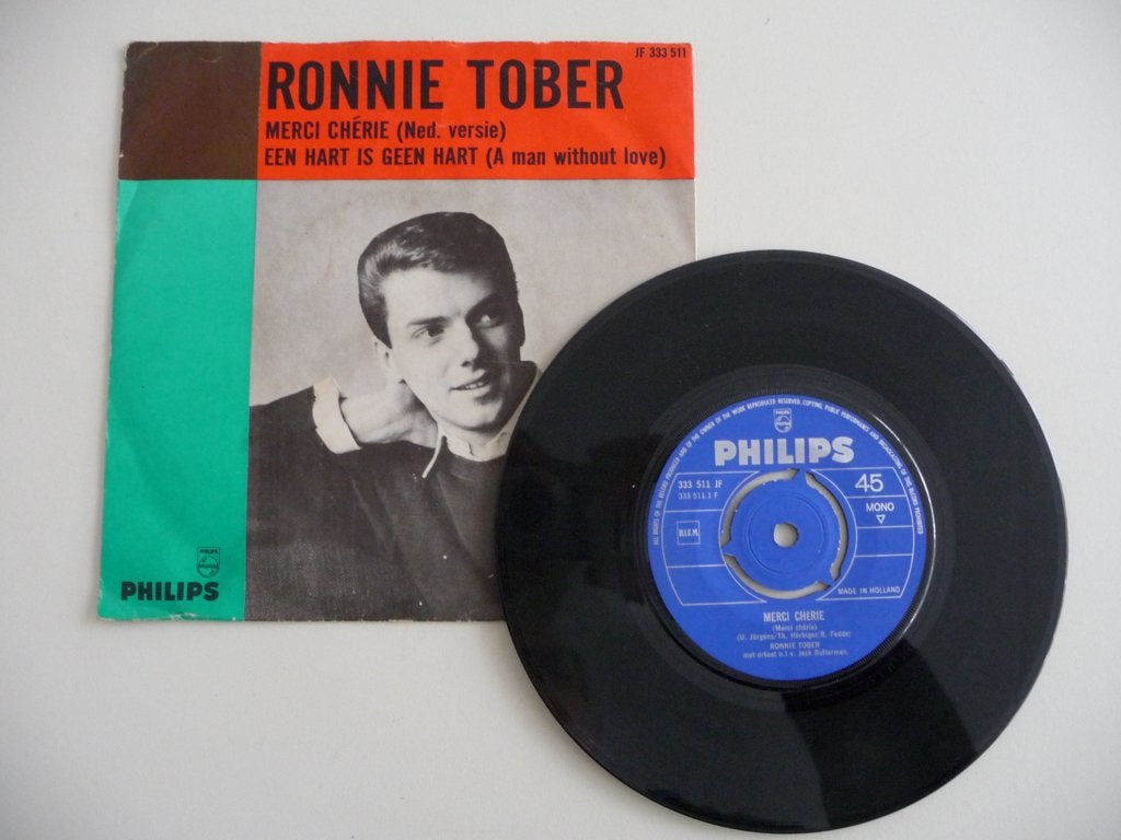 single RONNIE TOBER - MERCI CHERIE - Philips Records, 1966, Gebruikt, Overige genres, 7 inch, Ophalen of Verzenden