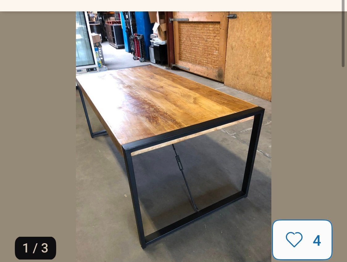 Eettafel mangohout, Zo goed als nieuw, 150 tot 200 cm, Rechthoekig, 50 tot 100 cm
