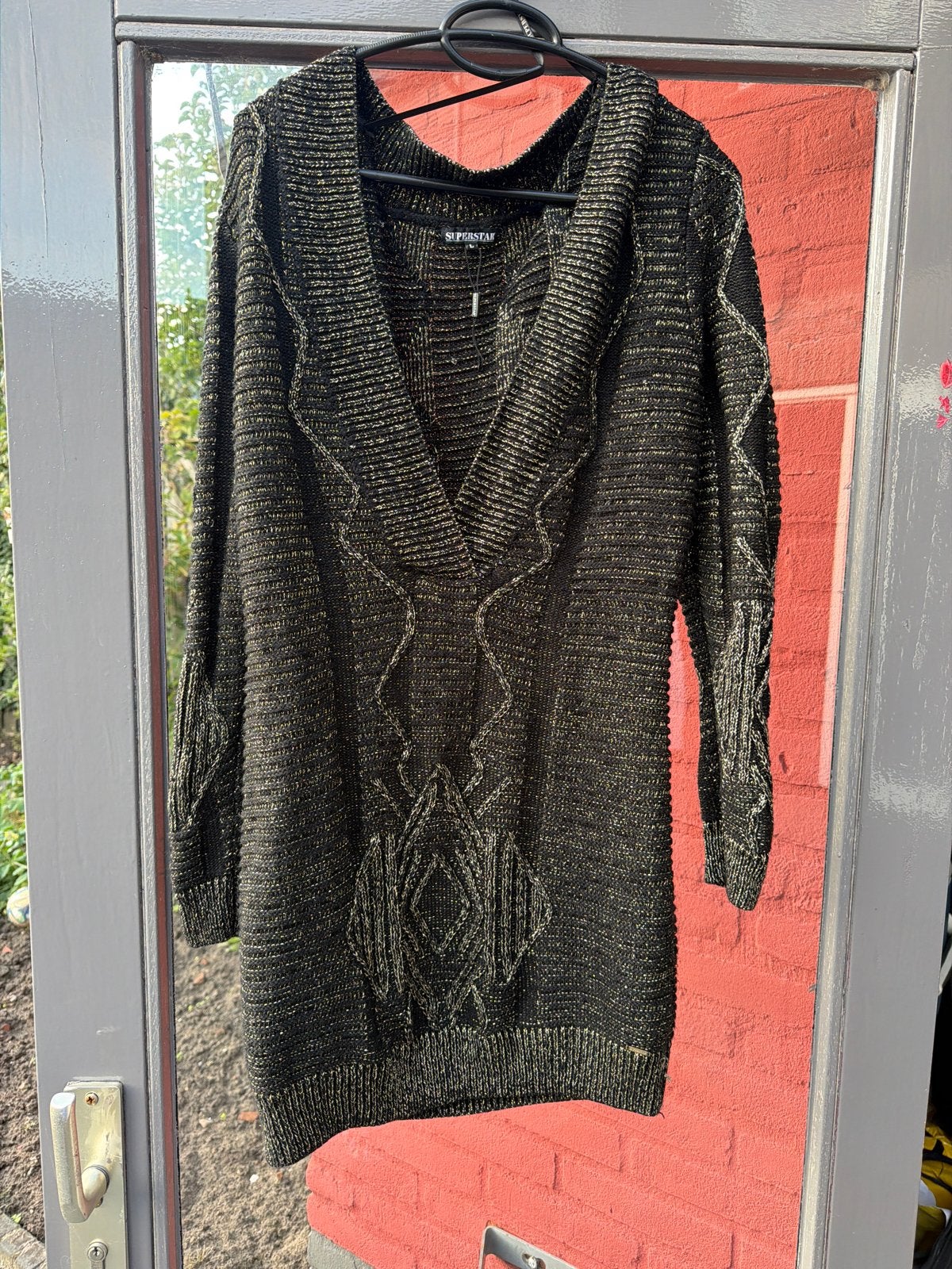 Superstar gouden glitter trui jurk maat L, Ophalen of Verzenden, Zo goed als nieuw, Maat 38/40 (M), Zwart