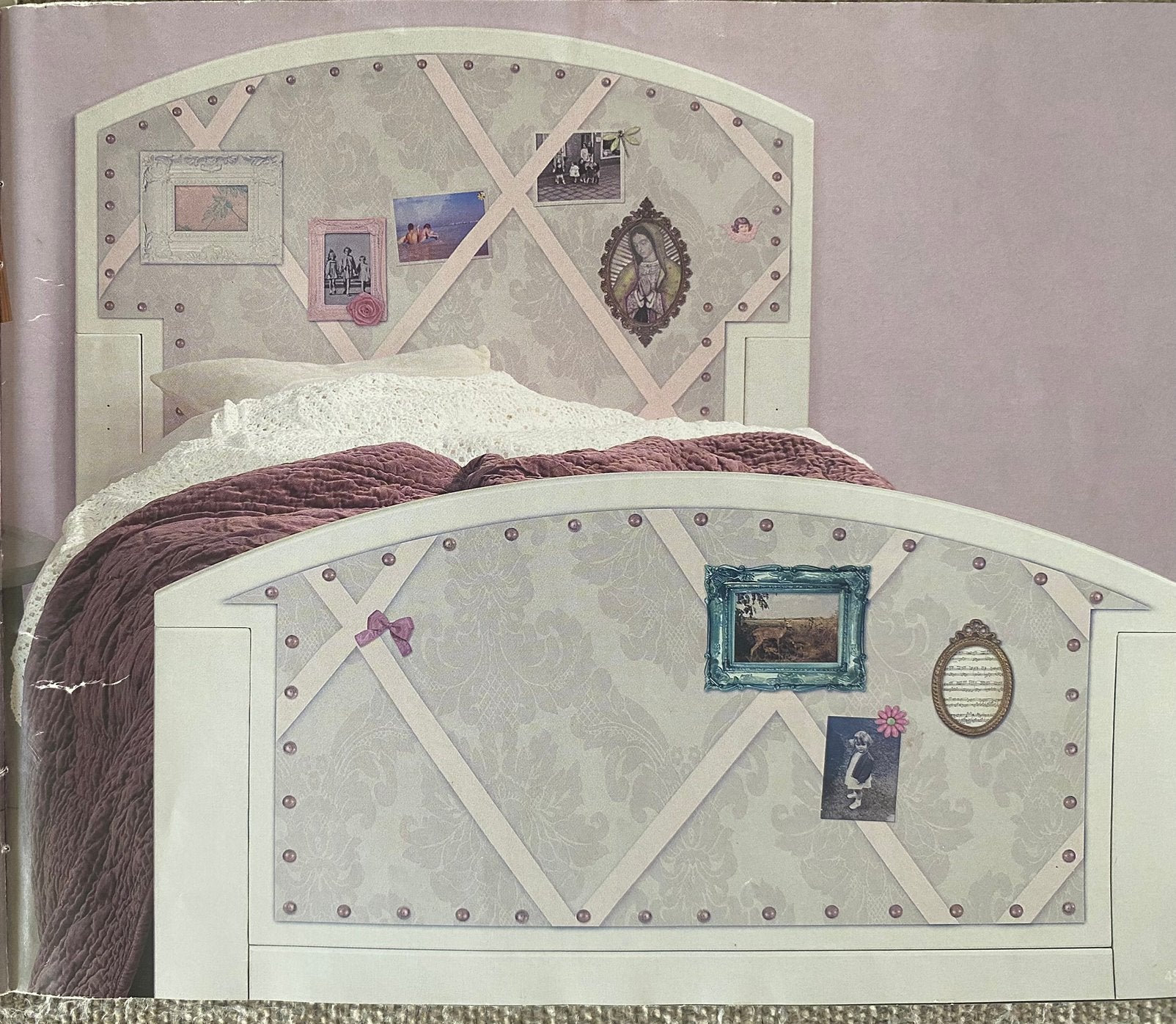 Eenpersoonsbed lifetime met decoratief hoofd-en voeteneind, Ophalen, 90 cm, Eenpersoons, Wit