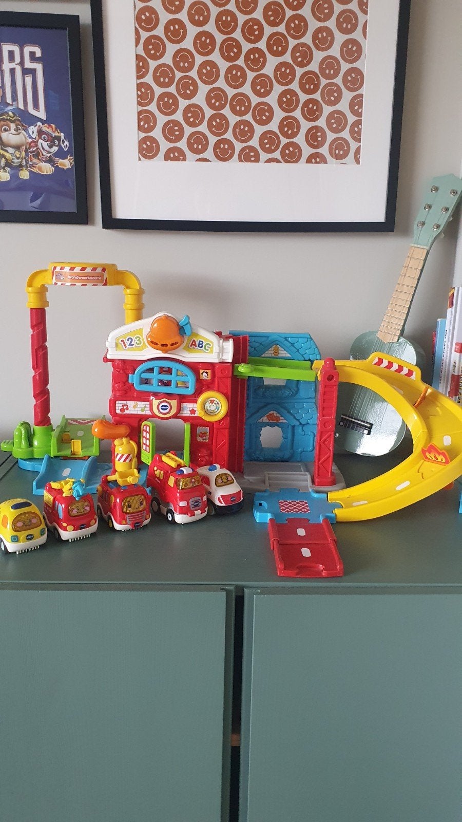 Vtech brandweerkazerne + uitbreidingsset + 4 auto's, Kinderen en Baby's, Ophalen