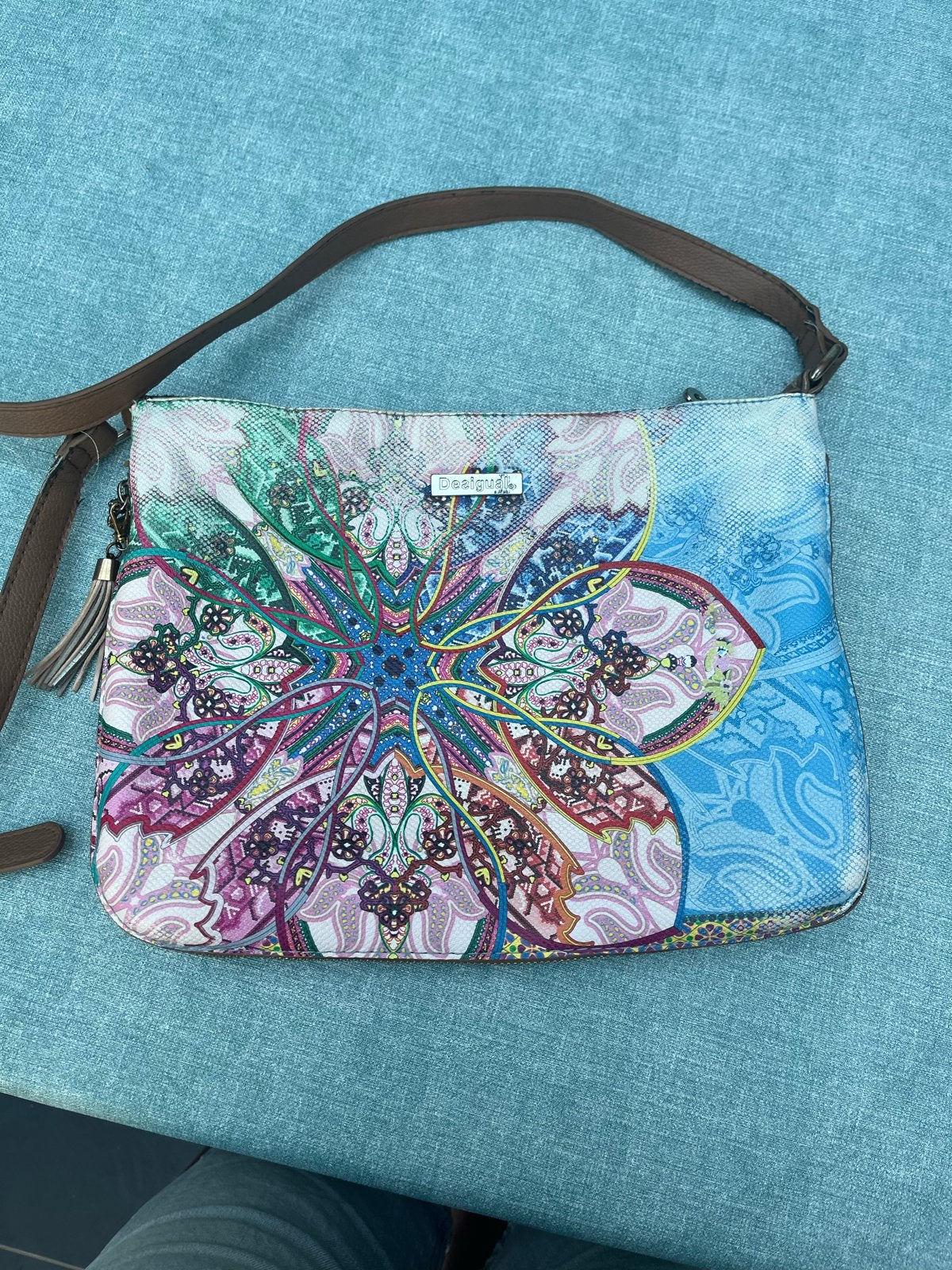 Kleurrijke Desigual schoudertas met mandala print, Ophalen, Gebruikt, Overige kleuren, Schoudertasje