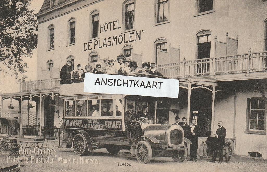 Ansichtkaart Mook - Hotel De Plasmolen - Auto Omnibus, Verzenden, Voor 1920, Gelopen, Limburg