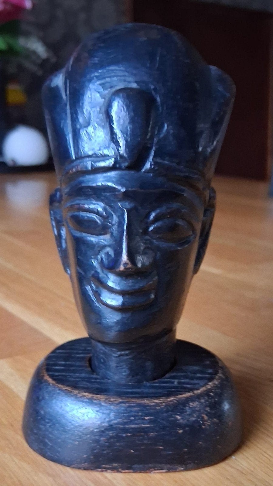 Vintage Afrikaans houten beeldje - Hoofd, Antiek en Kunst, Ophalen of Verzenden