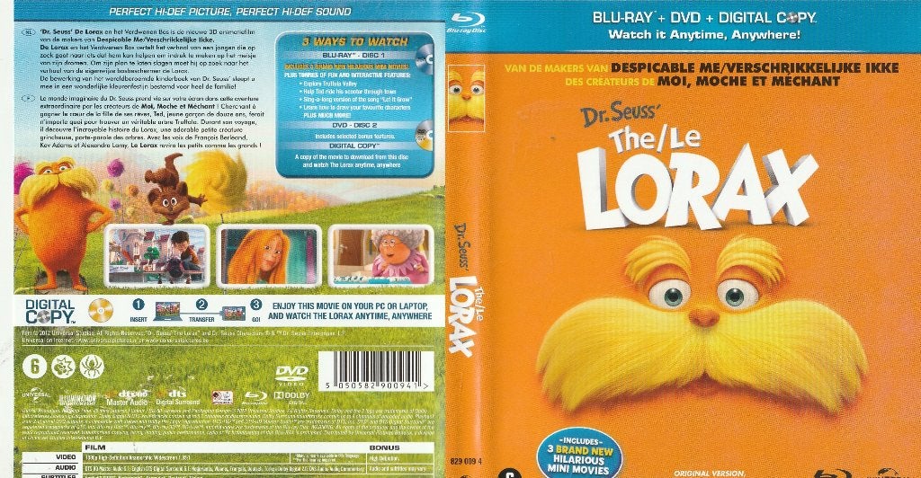 Dr. Seuss the lorax blu ray ( ned. Ondert. ), Engels, Nederlands, Film, Ophalen of Verzenden