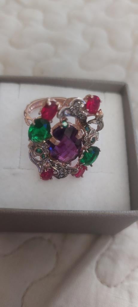 Prachtige m Ring 9K Roségoud met Spinel en Diamant Maat 54, Sieraden, Tassen en Uiterlijk, Ringen, Nieuw, Ophalen of Verzenden