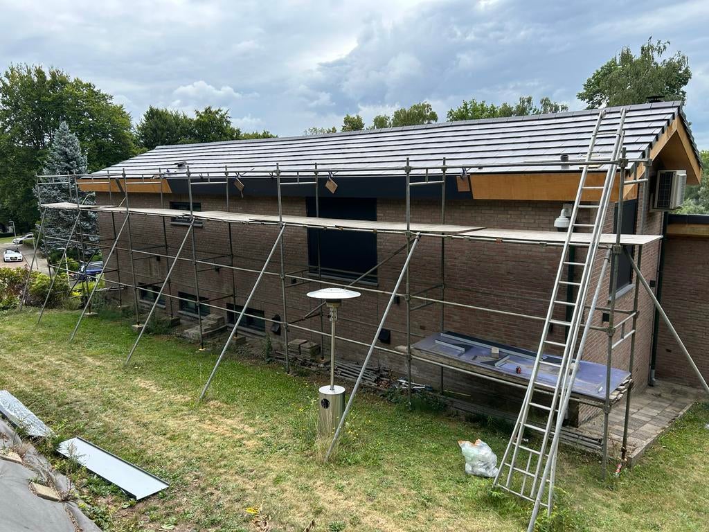 45m Zwaar Verzinkt Steigermateriaal Compleet, Doe-het-zelf en Verbouw, Steigers, Ophalen, Gebruikt, Gevelsteiger, 5 meter of hoger