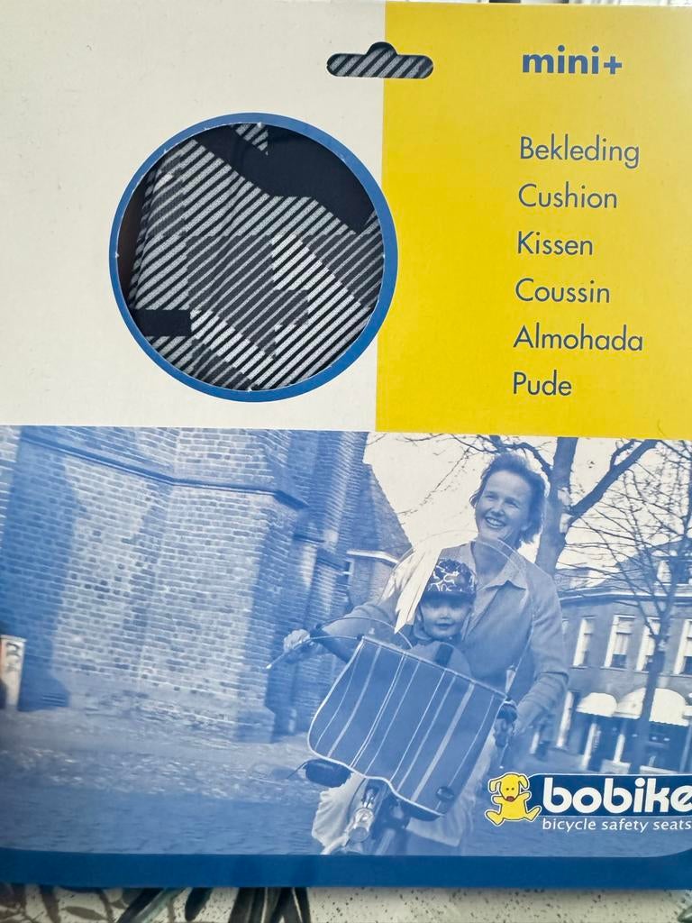 Bobike Mini+ Bekleding Kussen Pied de Poule Zwart, Fietsen en Brommers, Fietsaccessoires | Fietsstoeltjes, Ophalen of Verzenden