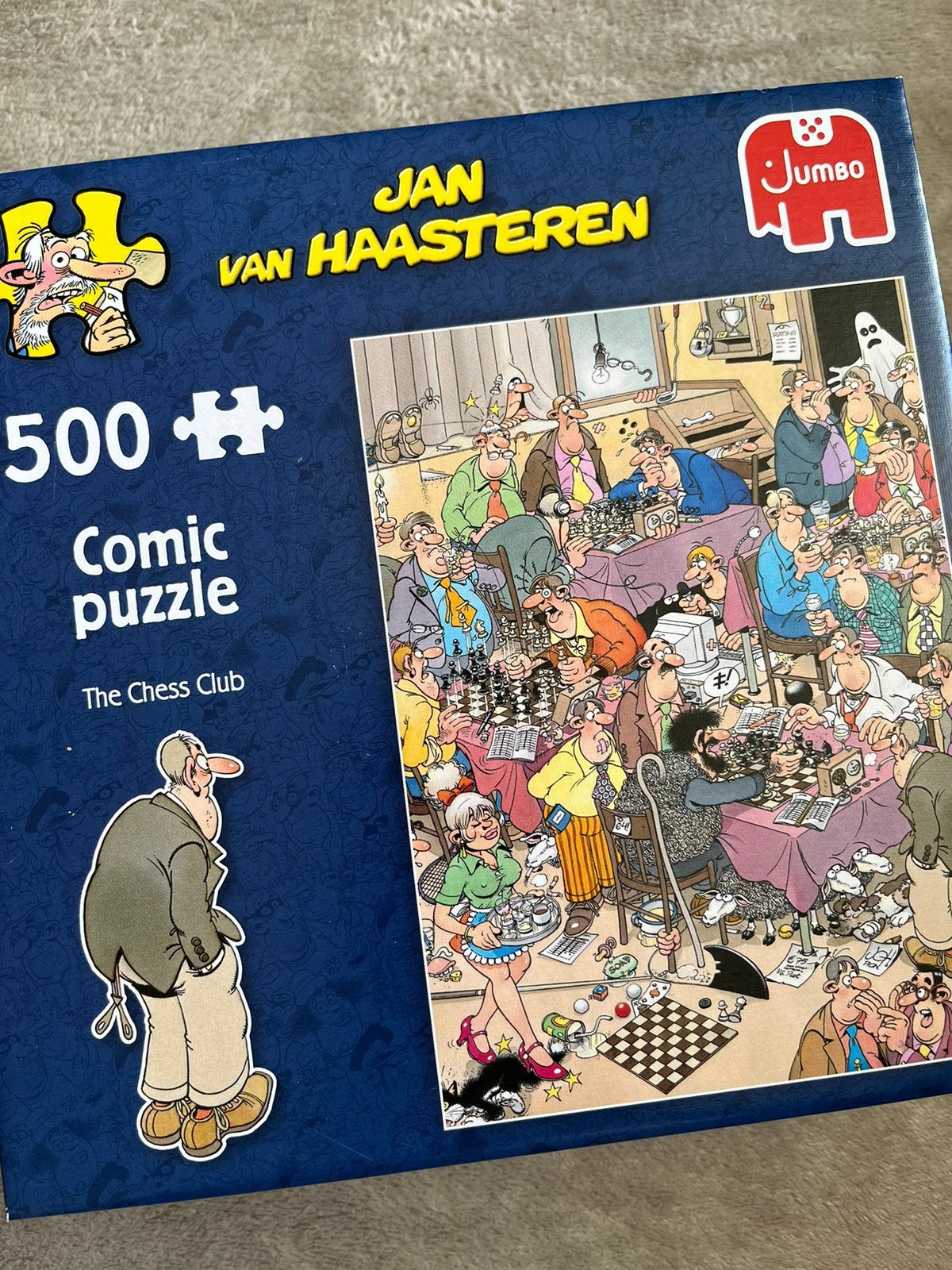 Leuke puzzel Jan van Haasteren The chess club 500 stukjes, Ophalen of Verzenden, 500 t/m 1500 stukjes, Zo goed als nieuw