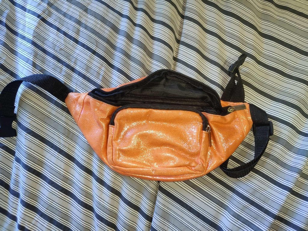 Oranje met glitter heuptasje (M72), Ophalen of Verzenden, Zo goed als nieuw, Oranje, Overige typen