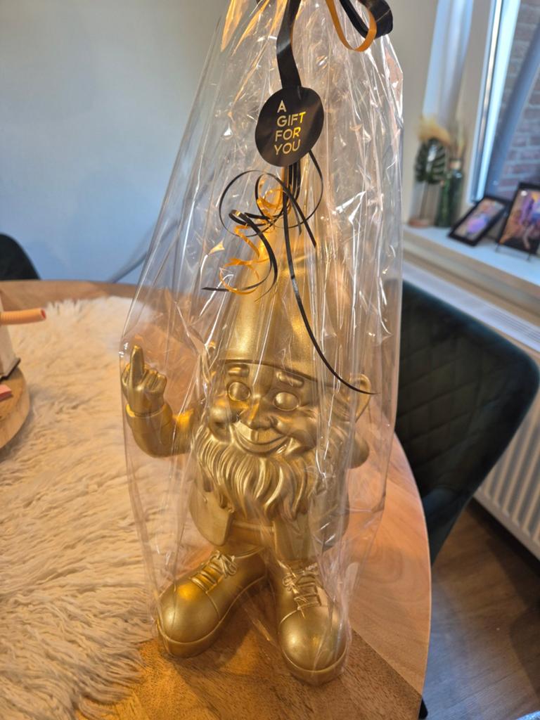 Tuinkabouter goud, Huis en Inrichting, Woonaccessoires | Stolpen, Ophalen of Verzenden, Nieuw
