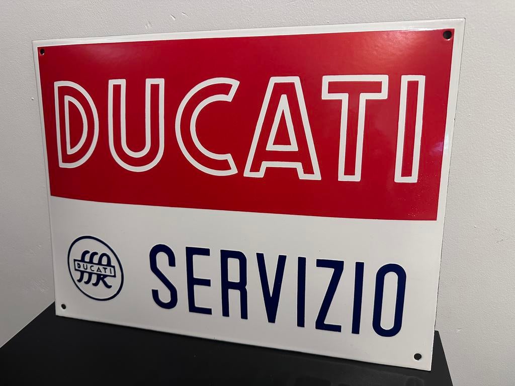 DUCATI SERVIZIO EMAILLEBORD 30X40, Ophalen of Verzenden, Auto's