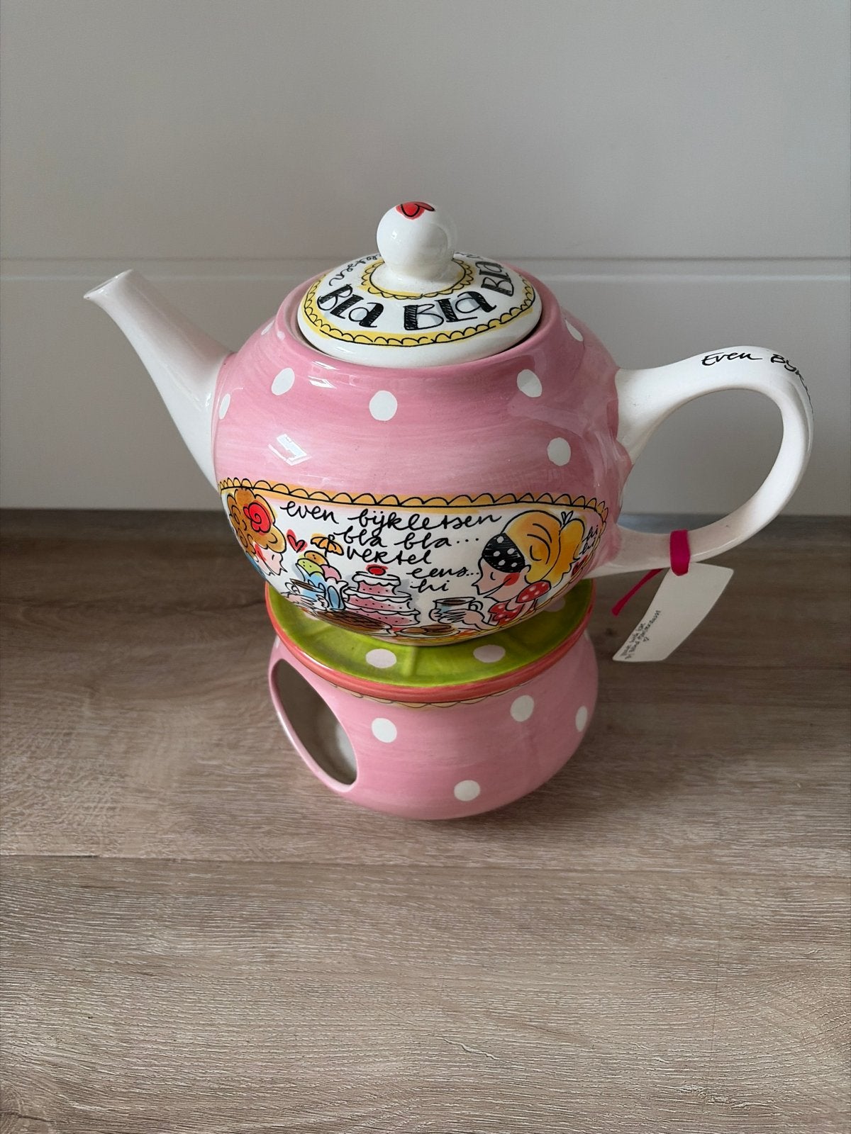 Blond Amsterdam theepot met warmhouder - Nieuw!, Ophalen, Keramiek, Nieuw, Theepot