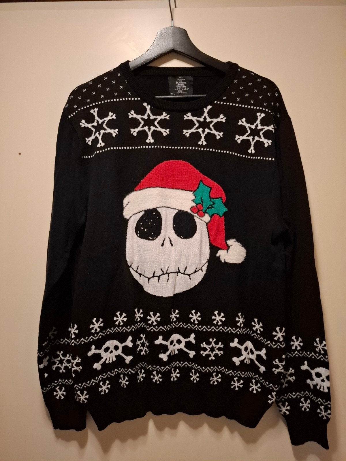 Disney Jack Skellington Kersttrui - Maat L, Maat 52/54 (L), Zwart, Ophalen of Verzenden, Zo goed als nieuw