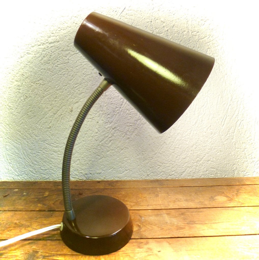 Vintage metalen bureaulamp / tafellamp / jaren 70 Gooseneck, Ophalen, Bureaulamp, Gebruikt, Vintage