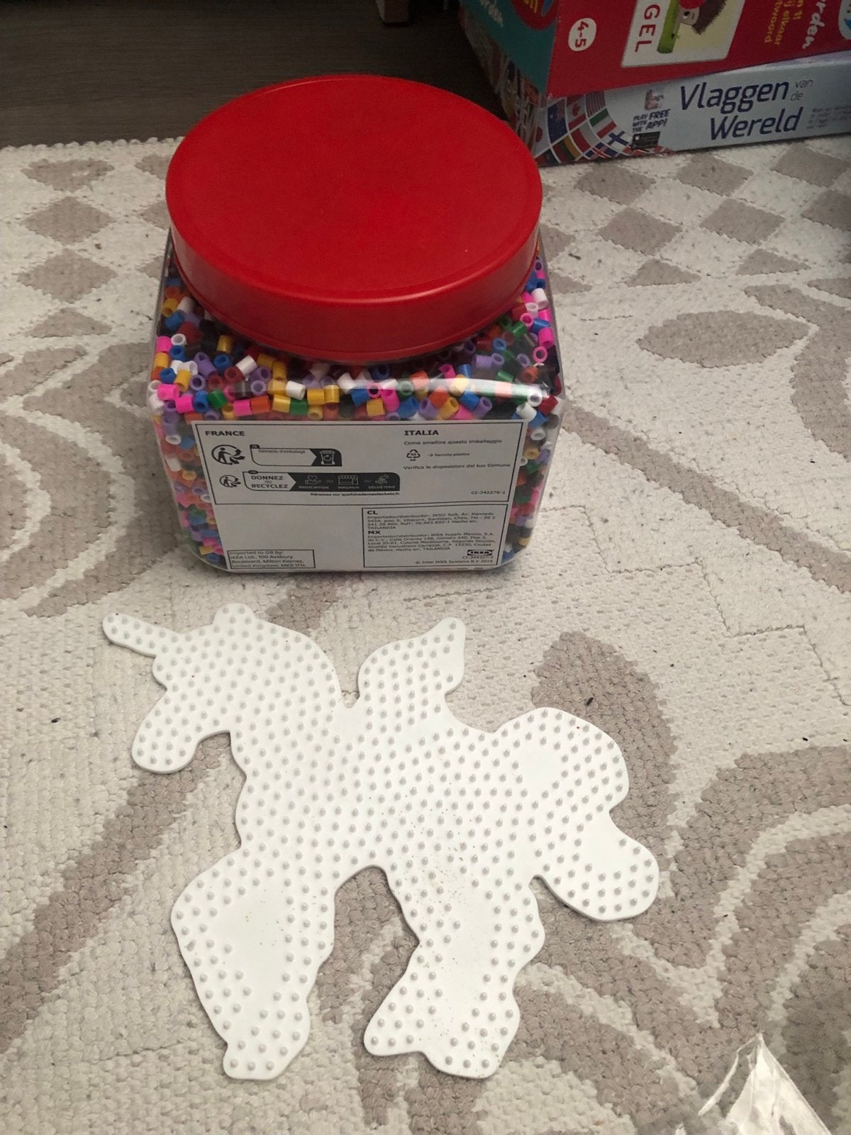 Hama strijkkralen set met eenhoorn en andere vormen, Fantasie, Gebruikt, Meerkleurig, Ophalen of Verzenden