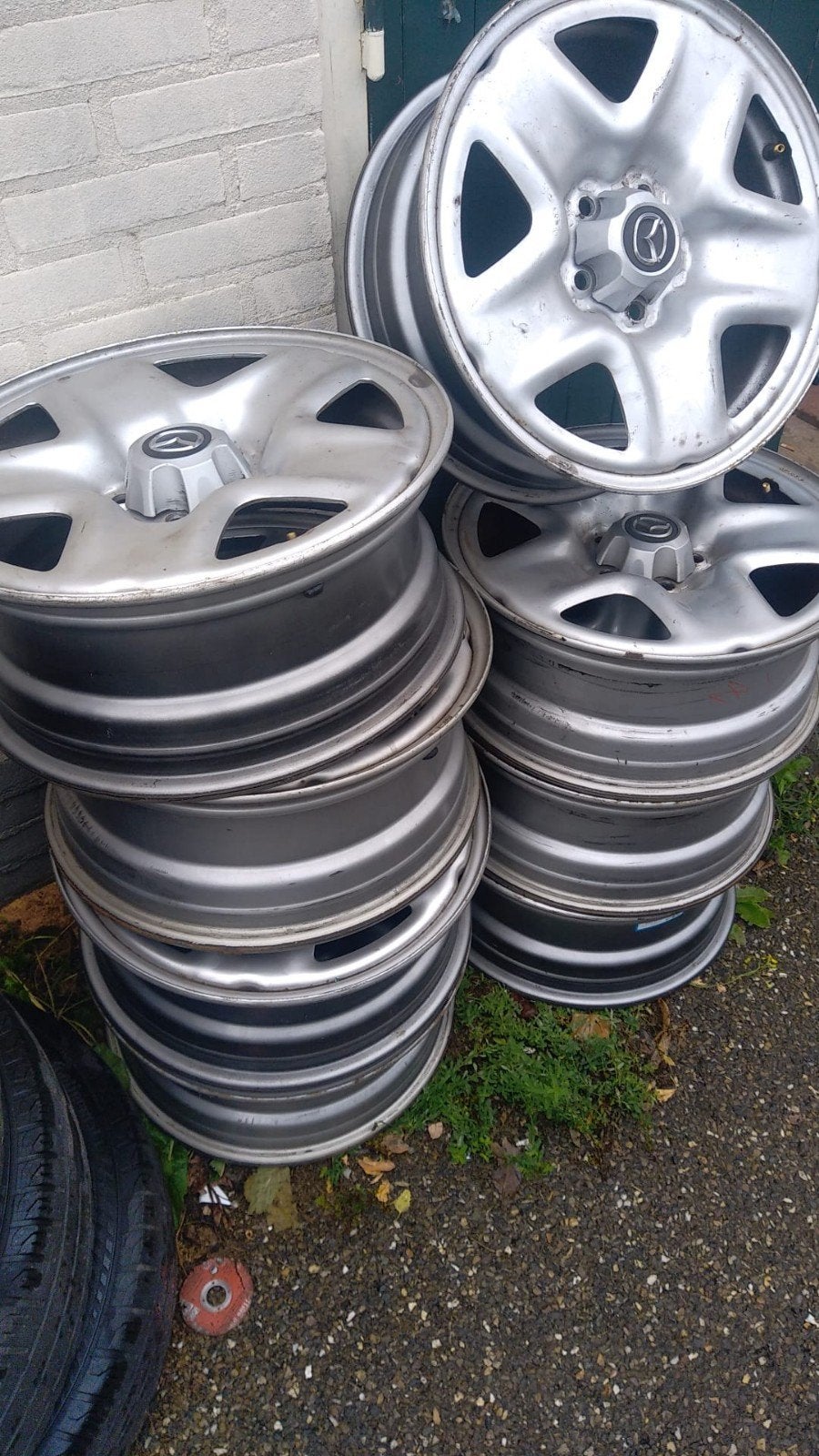 2 sets originele 17-inch stalen velgen 5x114.3   mazda, Ophalen, Gebruikt