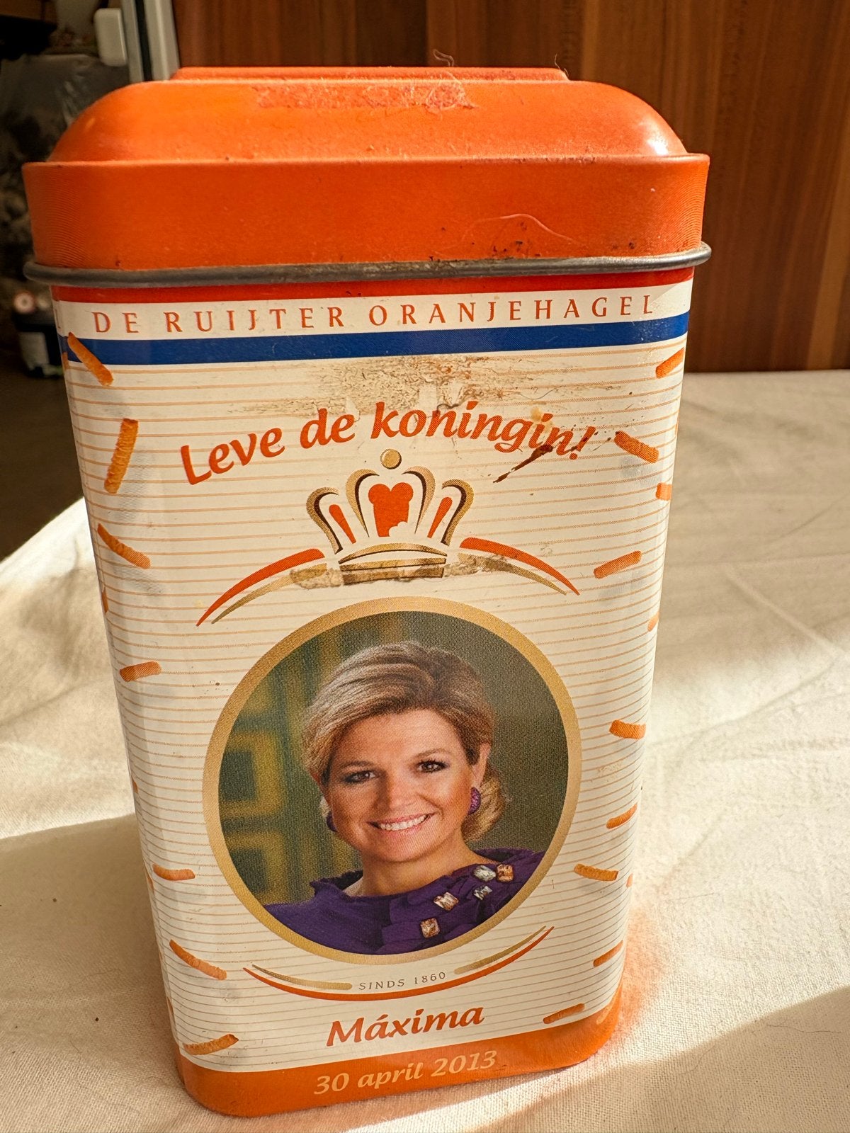 De Ruijter Oranjehagel blik - Koninklijk Huis, Verzamelen, Ophalen, Gebruikt