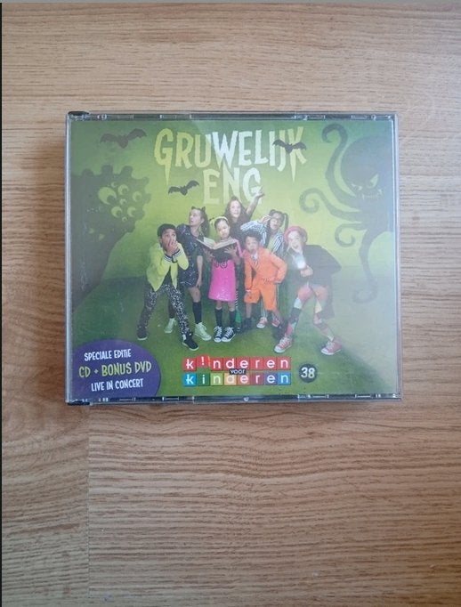 Cd+dvd kinderen voor kinderen gruwelijk eng live in concert, Ophalen of Verzenden, Zo goed als nieuw, Muziek