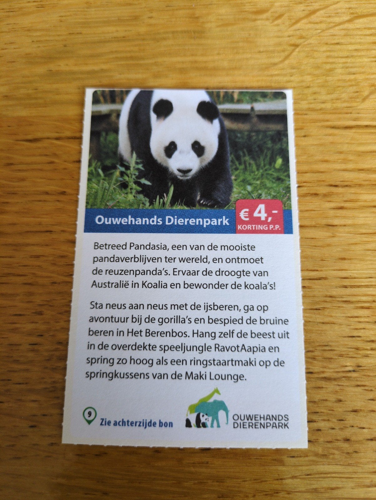 Kortingsbon voor Ouwehands Dierenpark Rhenen, 4 euro korting, Drie personen of meer, Kortingskaart