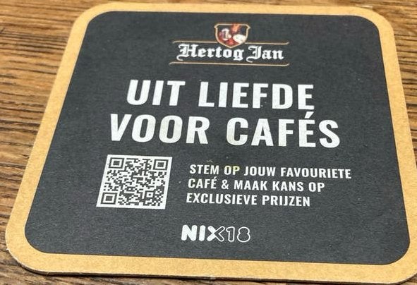 Bierviltje uit liefde voor cafes hertog jan, Ophalen of Verzenden, Zo goed als nieuw, Viltje(s), Hertog Jan