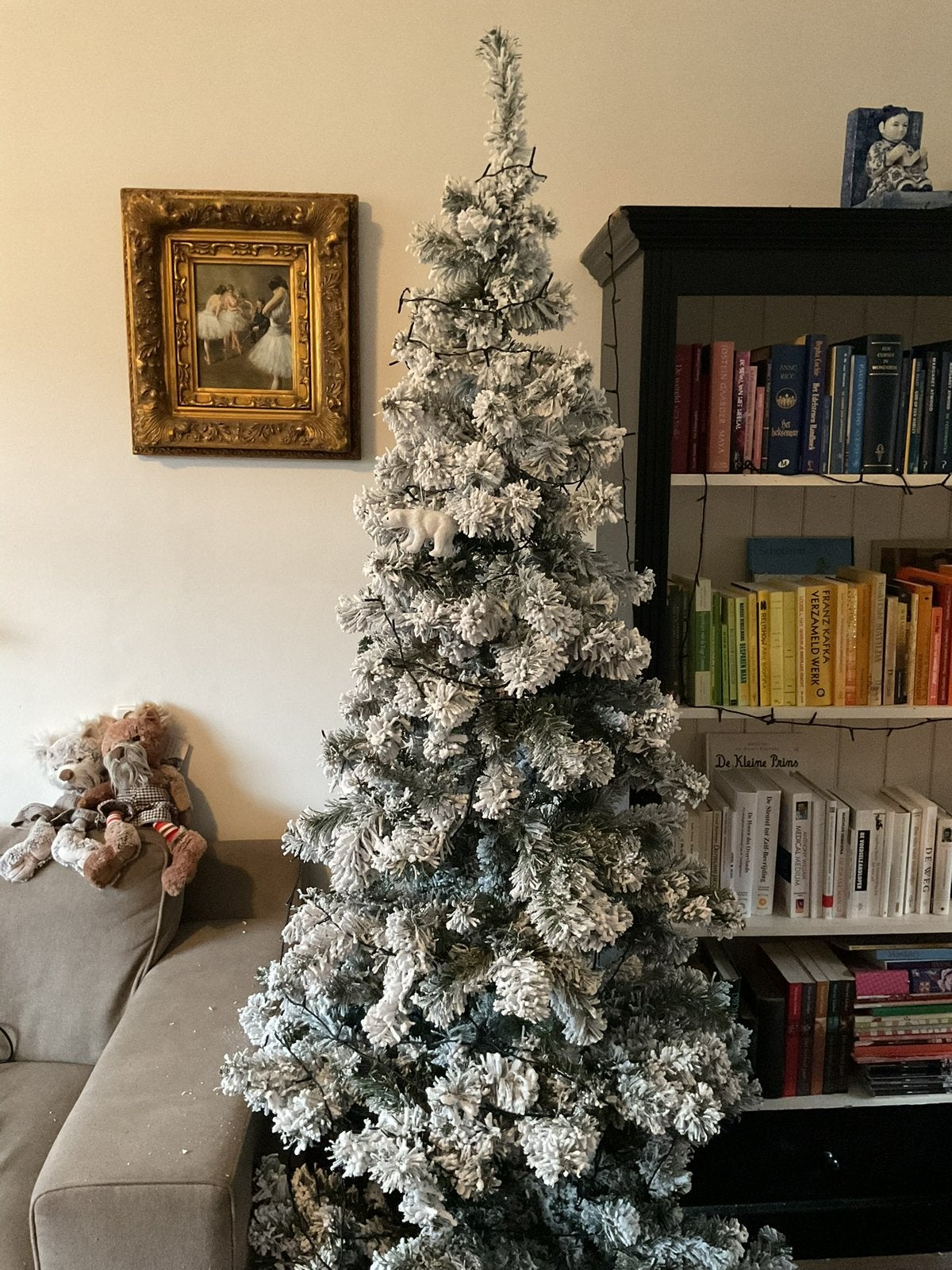 Grote besneeuwde kunst kerstboom, Ophalen, Zo goed als nieuw